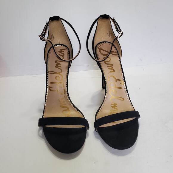 Sam Edelman Ariella Ankle Strap Heels Black Suede Size 9.5 - Picture 4 of 12